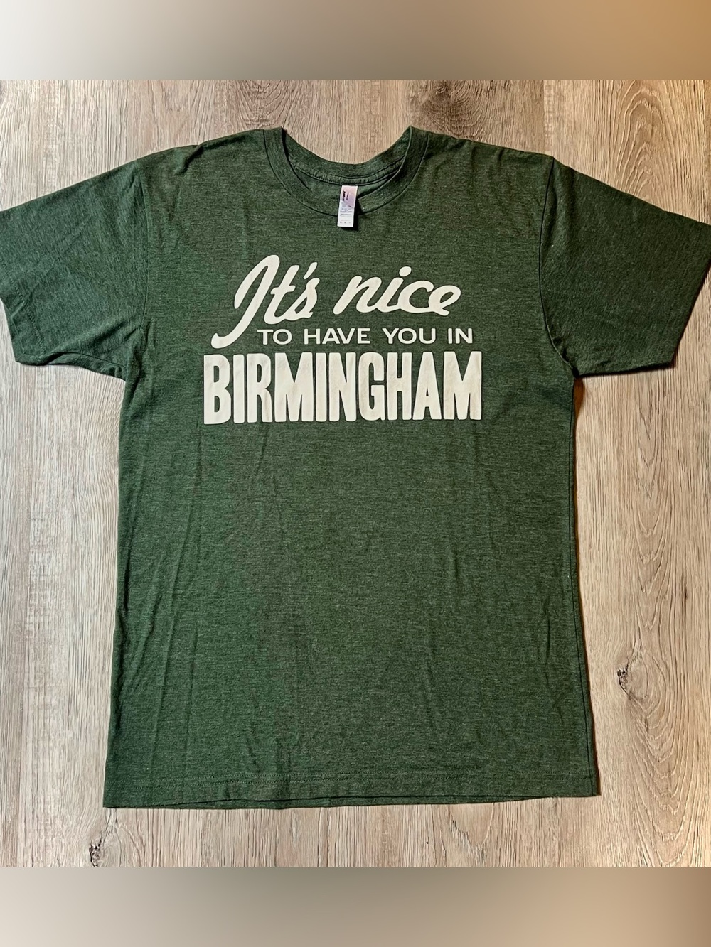 “It's Nice to Have You in Birmingham” Graphic Tee By American Apparel; Size M